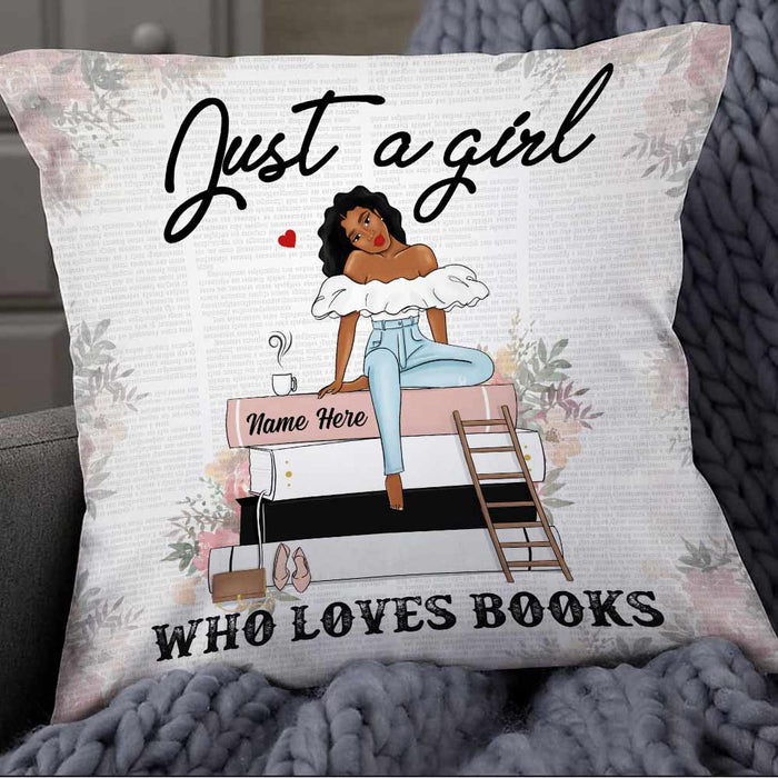 Personalized Just A Girl Who Loves Books Pillow NB273 23O57 1
