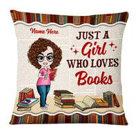 Personalized Girl Loves Books Pillow NB271 30O53 thumb 1