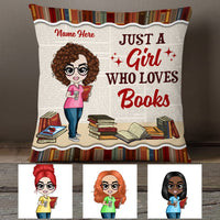 Personalized Girl Loves Books Pillow NB271 30O53 thumb 1