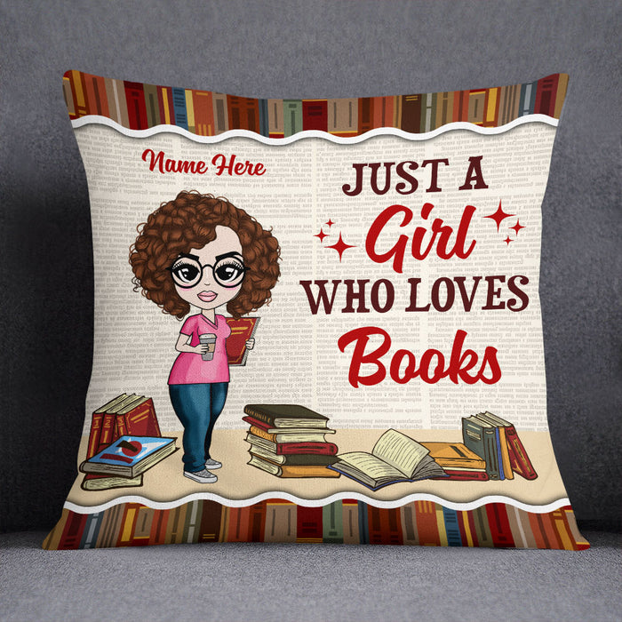 Personalized Girl Loves Books Pillow NB271 30O53 1