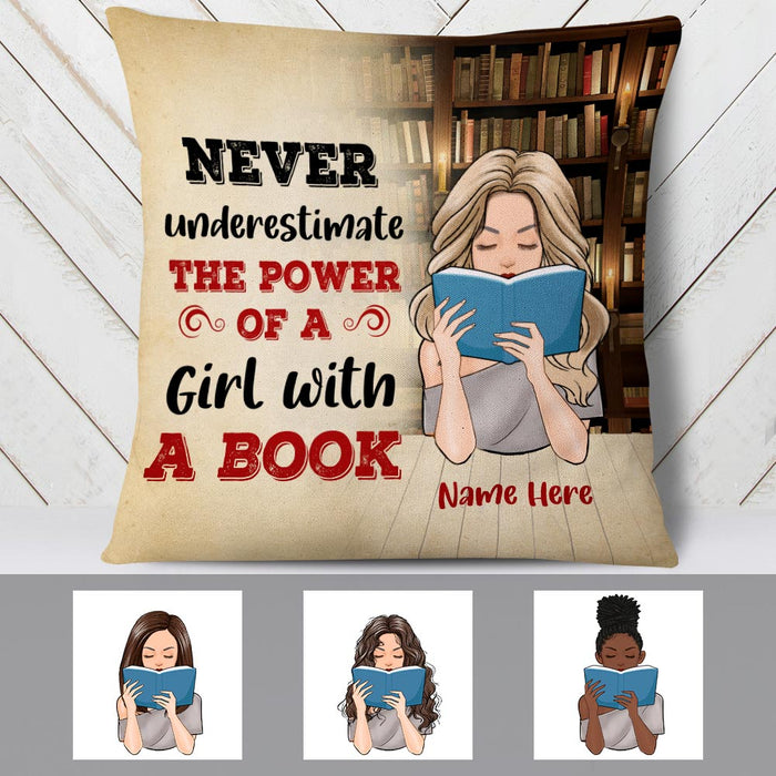 Personalized Girl Book Lover Pillow NB273 87O36 1
