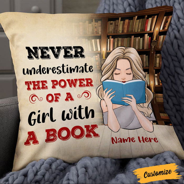 Personalized Girl Book Lover Pillow NB273 87O36 1