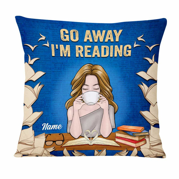 Personalized Book Girl Reading Pillow NB271 95O47 1