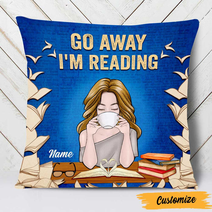 Personalized Book Girl Reading Pillow NB271 95O47 1
