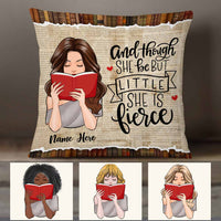 Personalized Though She Be But Little She Is Fierce Book Girl Pillow NB274 85O58 thumb 1