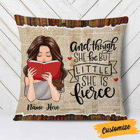 Personalized Though She Be But Little She Is Fierce Book Girl Pillow NB274 85O58 thumb 1