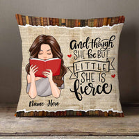 Personalized Though She Be But Little She Is Fierce Book Girl Pillow NB274 85O58 thumb 1