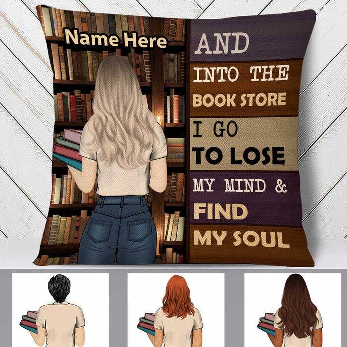 Personalized Into The Book Store I Go Girl Pillow NB272 85O34 1