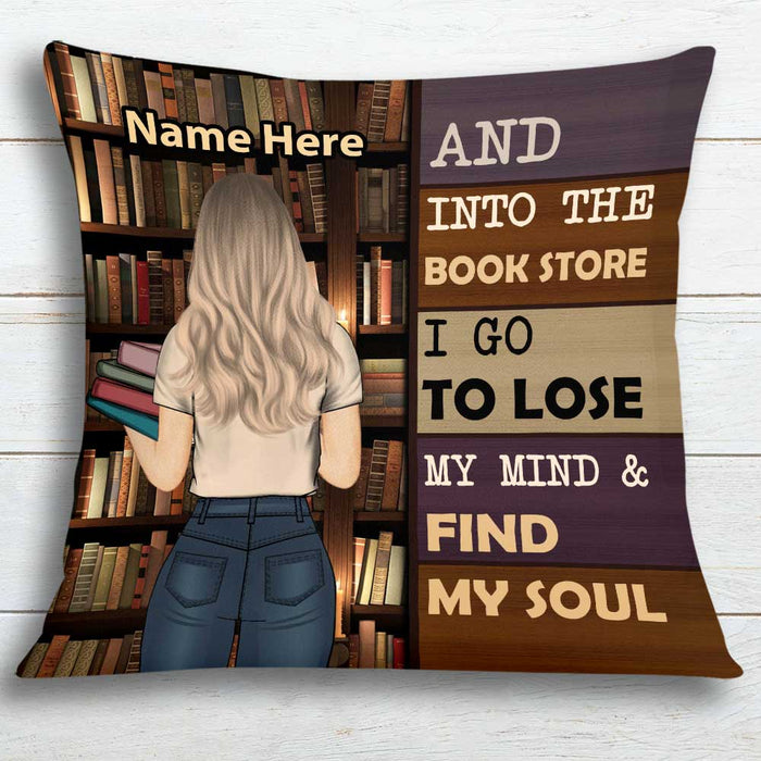Personalized Into The Book Store I Go Girl Pillow NB272 85O34 1
