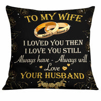 Personalized Couple Husband Wife Wedding Rings Rose Pillow NB292 81O34 thumb 1