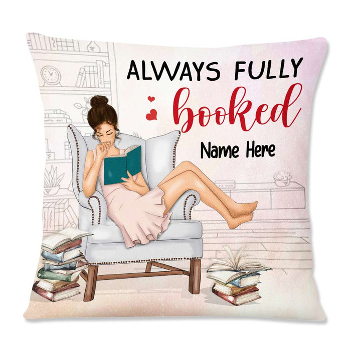 Personalized Book Girl Always Booked Pillow NB272 95O57 1