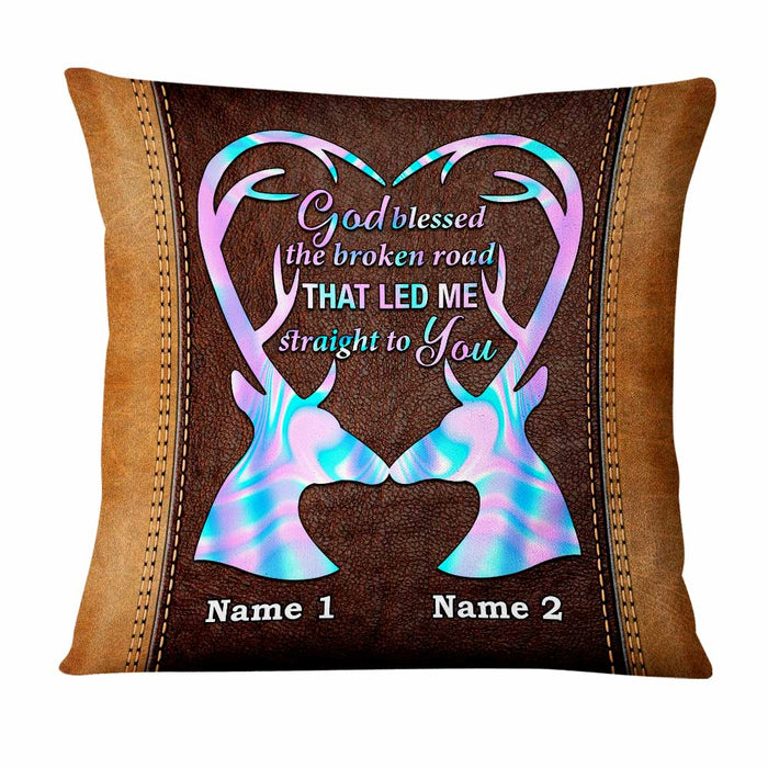 Personalized Deer Couple Hunting Pillow NB274 30O47 1