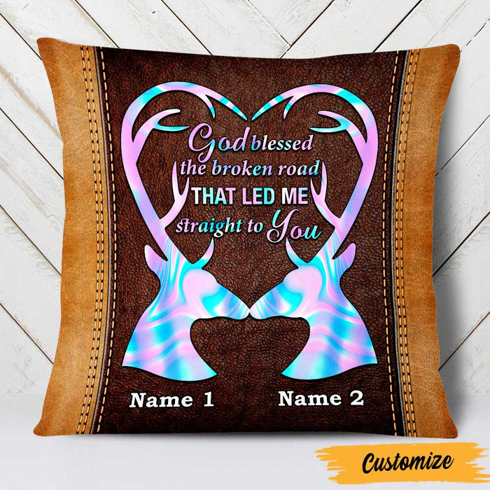 Personalized Deer Couple Hunting Pillow NB274 30O47 1
