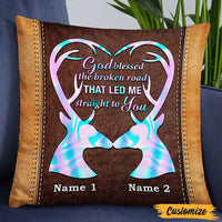 Personalized Deer Couple Hunting Pillow NB274 30O47 thumb 1
