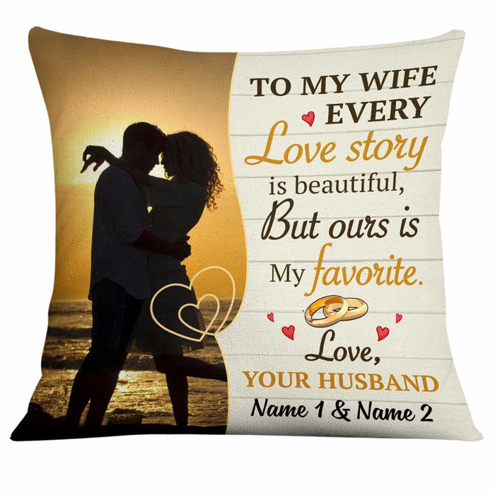 Personalized To My Wife Love Story Photo Pillow NB293 81O34 1