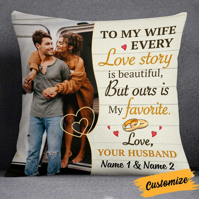 Personalized To My Wife Love Story Photo Pillow NB293 81O34 1