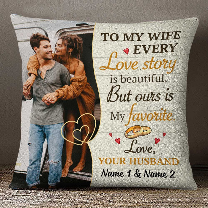 Personalized To My Wife Love Story Photo Pillow NB293 81O34 1