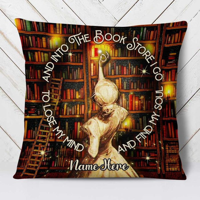 Personalized Into Book Store Girl Pillow NB273 81O58 1