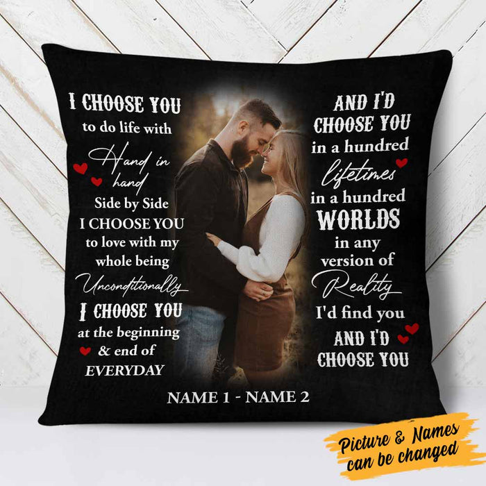 Personalized I Choose You Couple Photo Pillow NB276 23O58 1