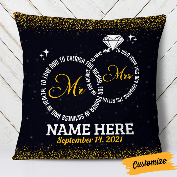 Personalized Couple Mr Mrs Ring Pillow NB291 95O53 1