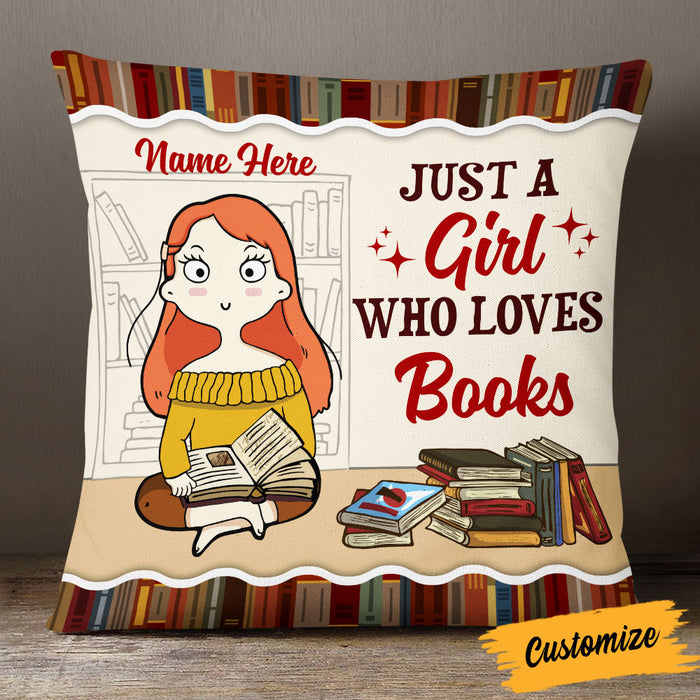 Personalized Book Girl Pillow NB273 95O53 1