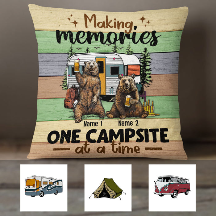 Personalized Couple Bear Camping Pillow NB291 87O36 1