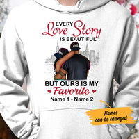 Personalized Black Couple Love Story Hoodie AG111 30O53 thumb 1