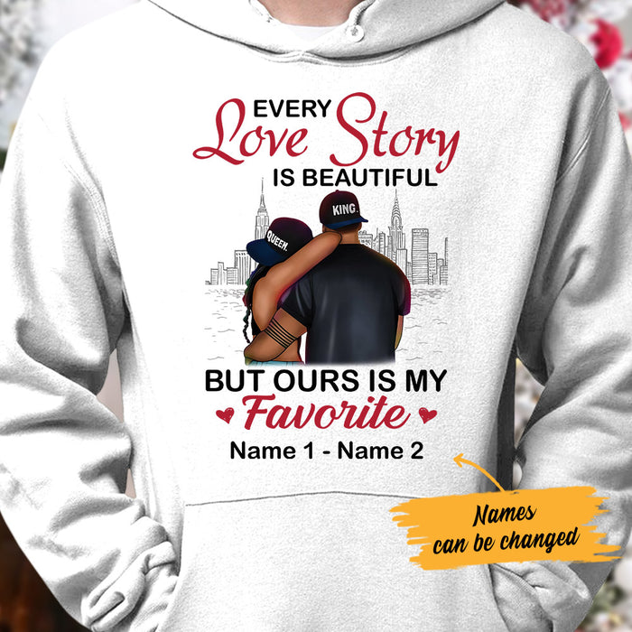 Personalized Black Couple Love Story Hoodie AG111 30O53 1