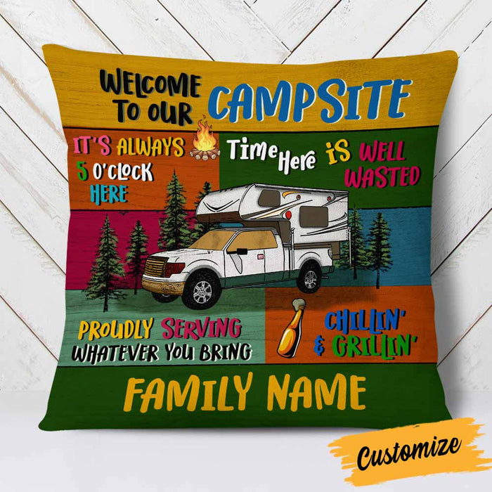 Personalized Camping Family Campsite Pillow NB293 30O58 1