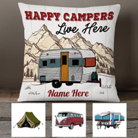 Personalized Happy Camping Family Pillow NB295 95O53 thumb 1