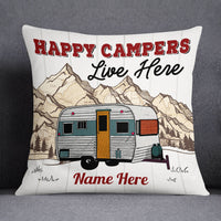 Personalized Happy Camping Family Pillow NB295 95O53 thumb 1
