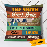 Personalized Outdoor Porch Rules Pillow NB294 81O66 thumb 1