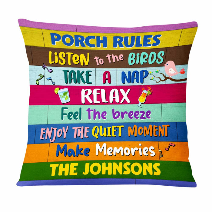 Personalized Outdoor Porch Rules Pillow NB301 81O47 1