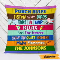 Personalized Outdoor Porch Rules Pillow NB301 81O47 thumb 1