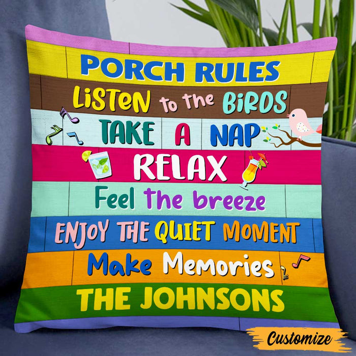 Personalized Outdoor Porch Rules Pillow NB301 81O47 1