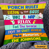 Personalized Outdoor Porch Rules Pillow NB301 81O47 thumb 1