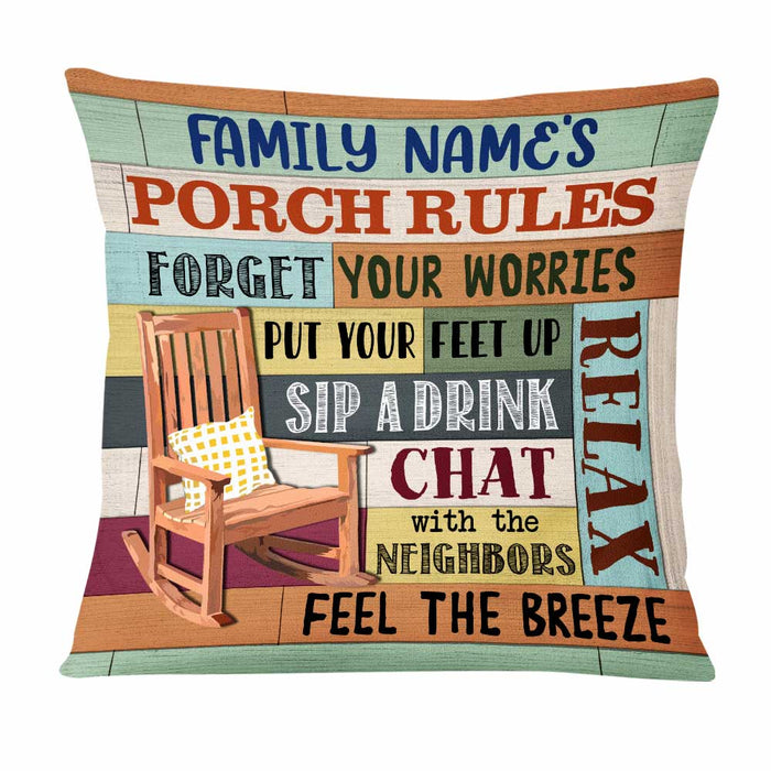 Personalized Outdoor Porch Rules Pillow NB303 95O47 1