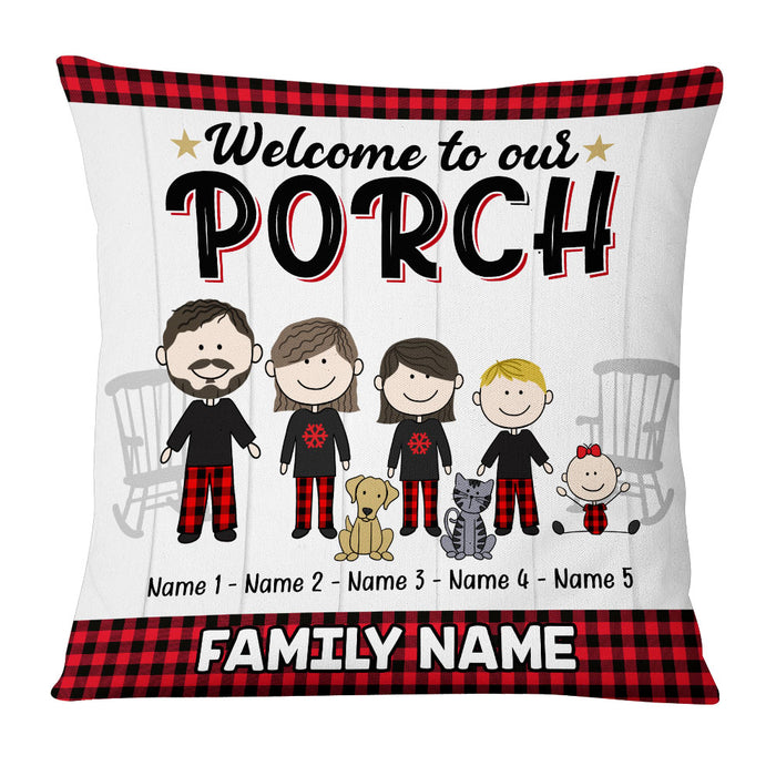 Personalized Outdoor Welcome To Our Porch Family Pillow NB303 23O53 1