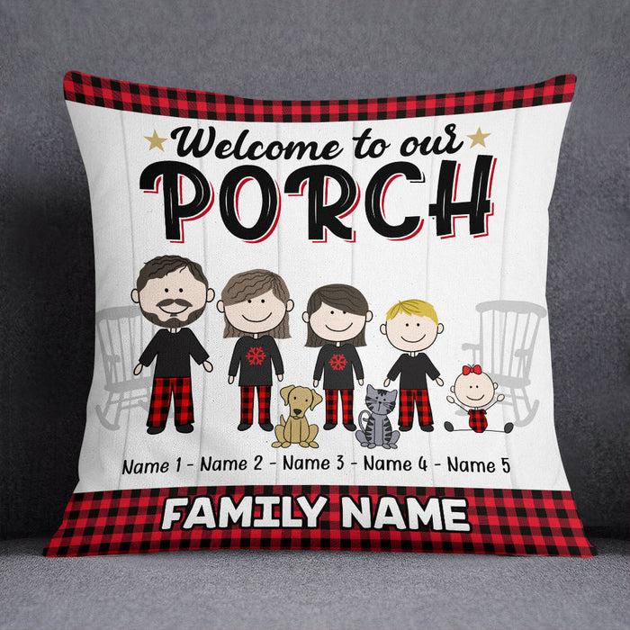 Personalized Outdoor Welcome To Our Porch Family Pillow NB303 23O53 1