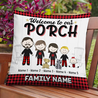 Personalized Outdoor Welcome To Our Porch Family Pillow NB303 23O53 thumb 1