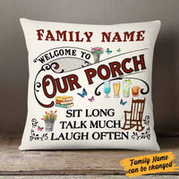 Personalized Outdoor Welcome To Our Porch Family Pillow NB305 23O58 thumb 1
