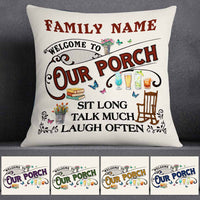 Personalized Outdoor Welcome To Our Porch Family Pillow NB305 23O58 thumb 1