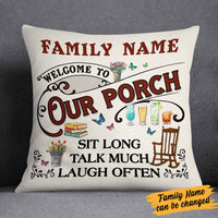 Personalized Outdoor Welcome To Our Porch Family Pillow NB305 23O58 thumb 1
