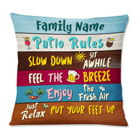 Personalized Outdoor Family Patio Rules Pillow NB306 23O57 thumb 1