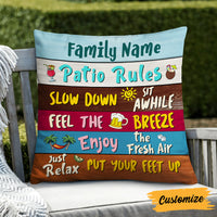 Personalized Outdoor Family Patio Rules Pillow NB306 23O57 thumb 1