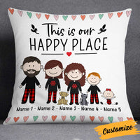 Personalized Family Happy Place Pillow NB303 81O34 thumb 1