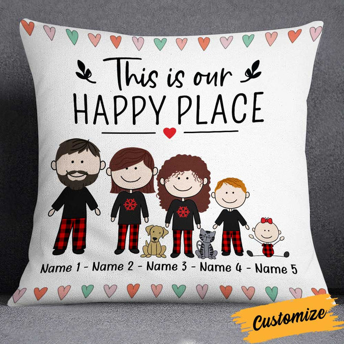 Personalized Family Happy Place Pillow NB303 81O34 1