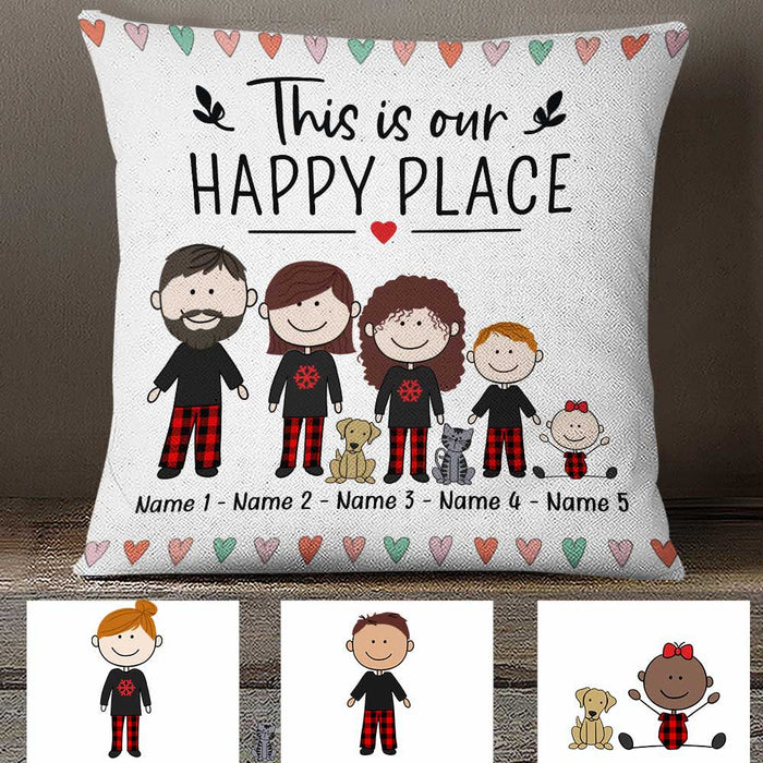 Personalized Family Happy Place Pillow NB303 81O34 1