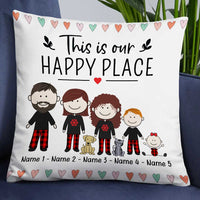Personalized Family Happy Place Pillow NB303 81O34 thumb 1