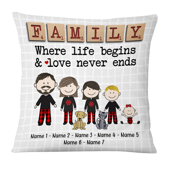 Personalized Family Love Never Ends Pillow DB13 26O53 1